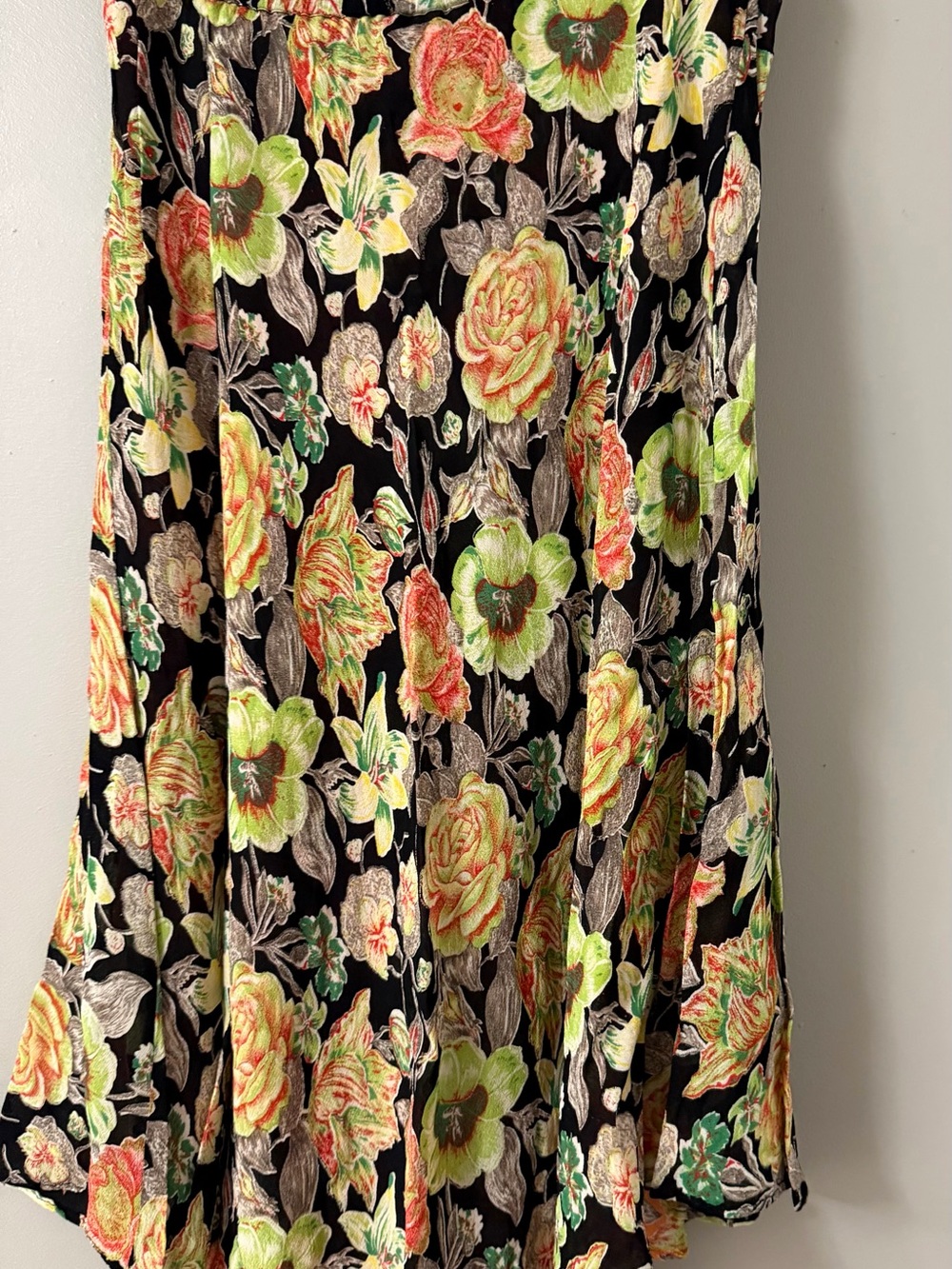 Vintage Floral Asymmetrical Rayon Skirt Boho Y2K Size L - Picture 5 of 9